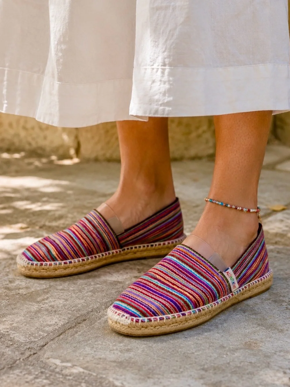 Alpargatus Rainbow Stripe Espadrille Flats‎ Made in Spain Vegan EU 41